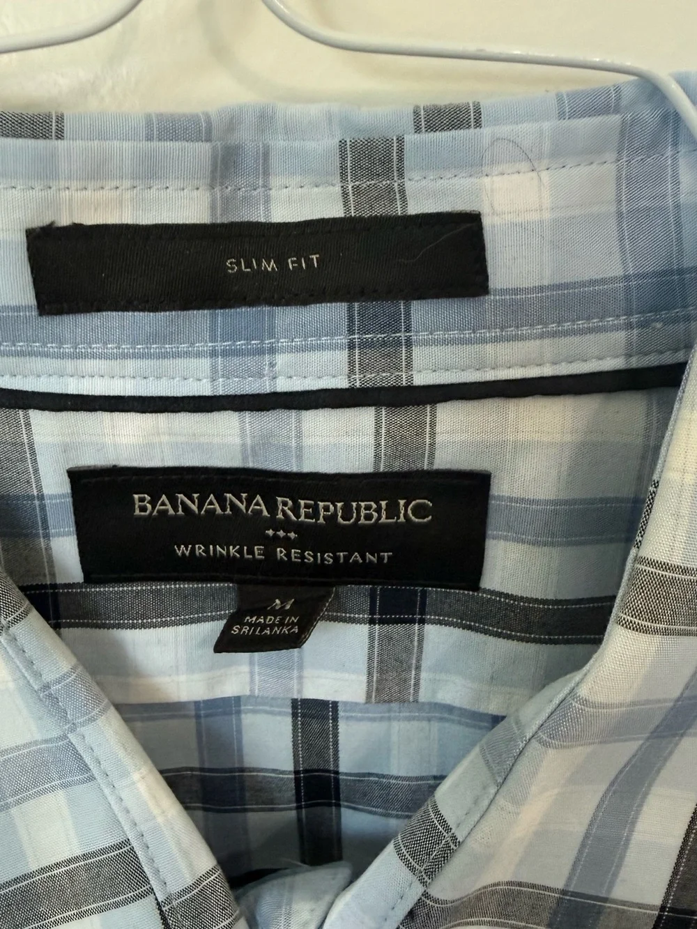 Banana Republic Blue and Plaid Button-Up Shirt